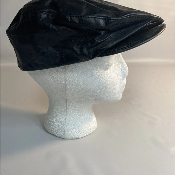Wilson leather Mens newsboy leather black hat Large - Picture 4 of 4